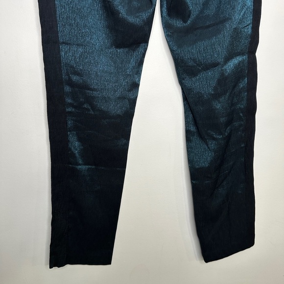 BCBGeneration | Blue Metallic Black Trouser Pants size 4 - Picture 7 of 9